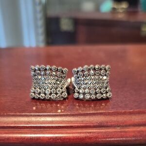 925 Elegant Silver Crystal Earrings